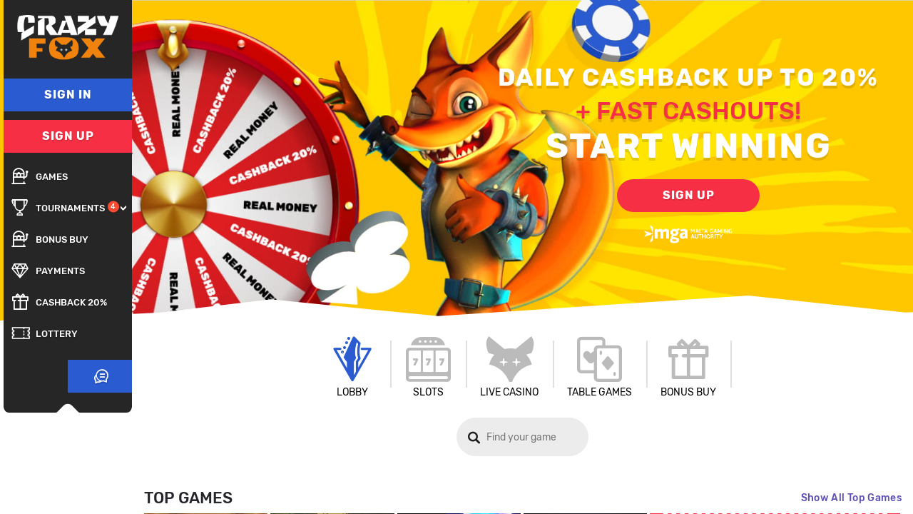 CrazyFox Casino review Screenshot CrazyFox Casino review Screenshot