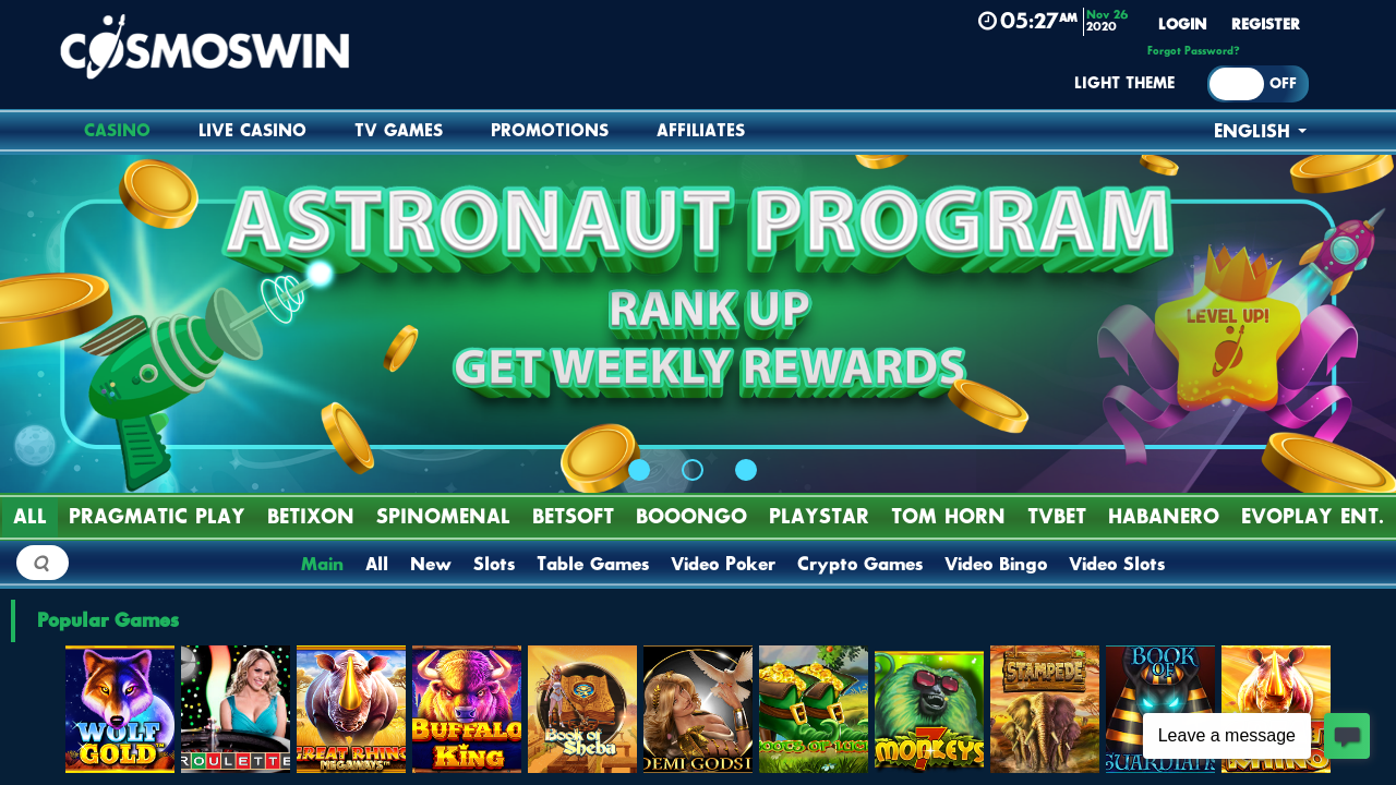 Cosmos Win Casino review Screenshot Cosmos Win Casino review Screenshot