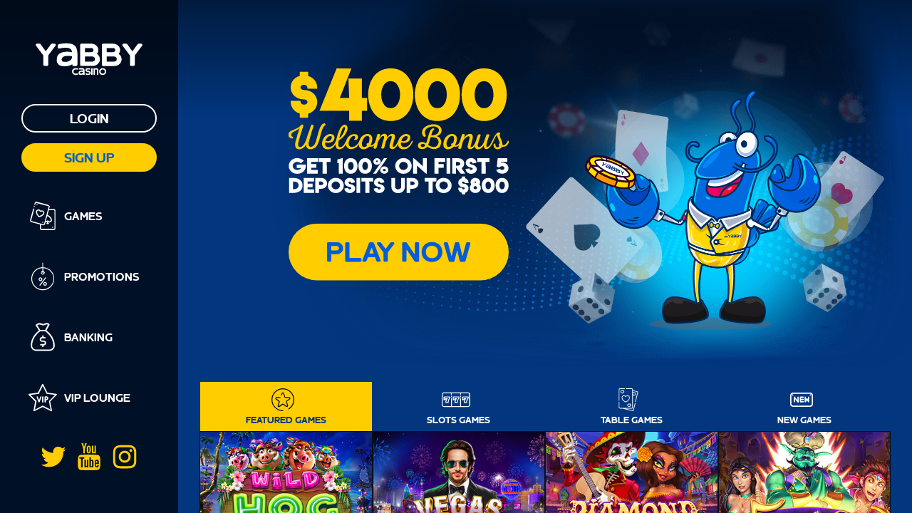 Yabby Casino review Screenshot Yabby Casino review Screenshot