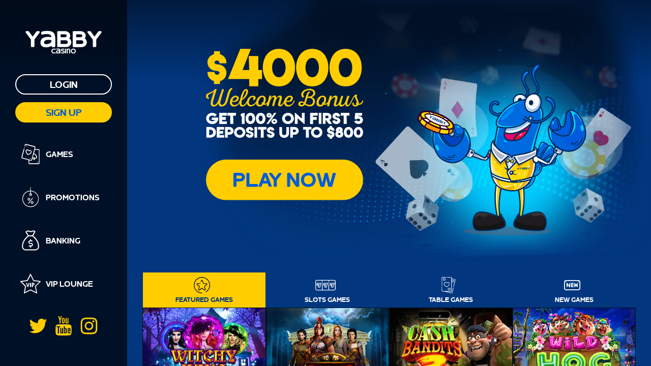 Yabby Casino review Screenshot Yabby Casino review Screenshot