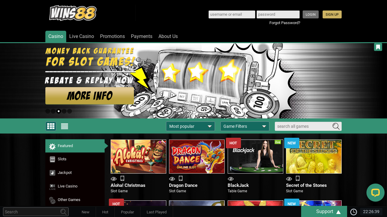 Wins88 Casino review Screenshot Wins88 Casino review Screenshot