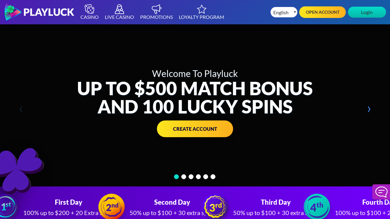 Playluck Casino review Screenshot Playluck Casino review Screenshot