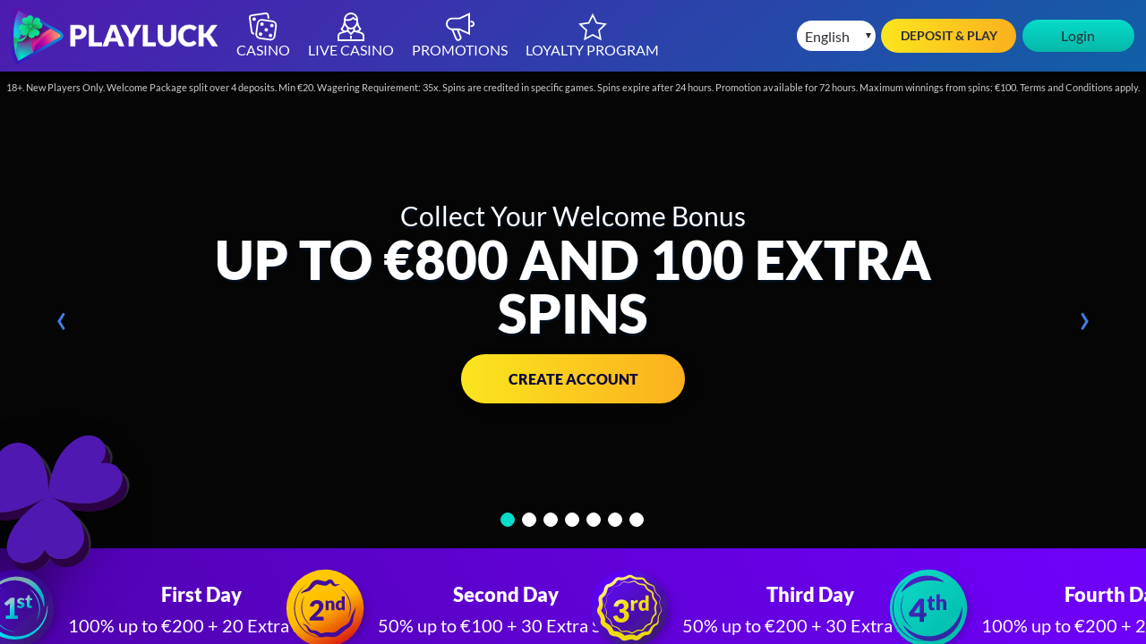 Playluck Casino review Screenshot Playluck Casino review Screenshot