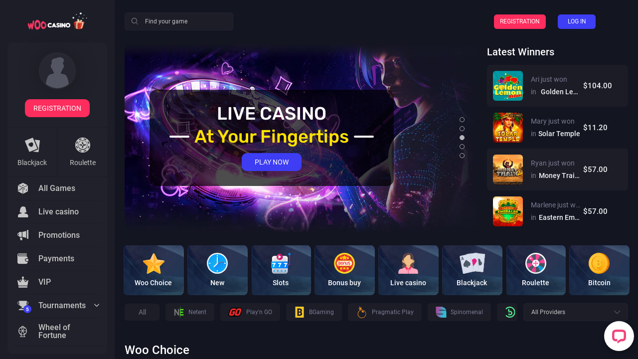 WooCasino review Screenshot WooCasino review Screenshot