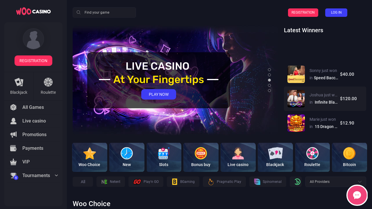 WooCasino review Screenshot WooCasino review Screenshot
