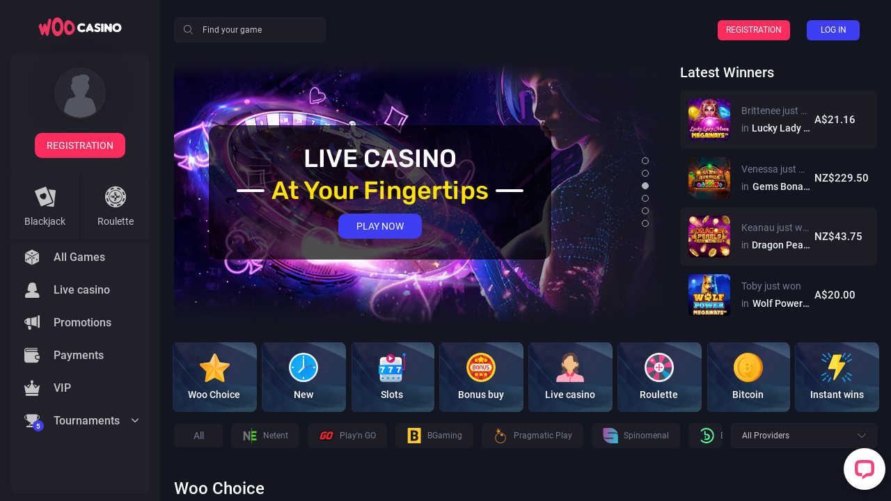 WooCasino review Screenshot WooCasino review Screenshot