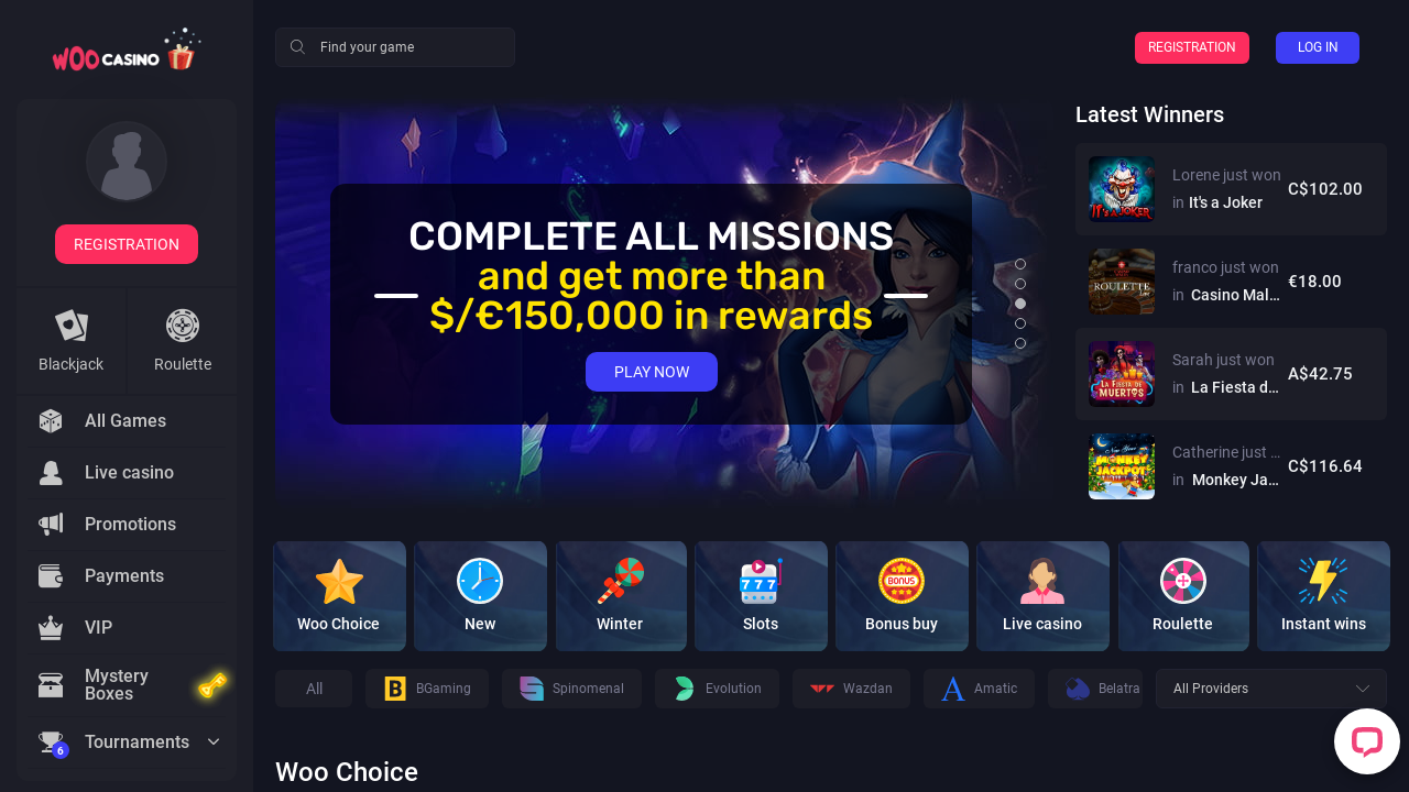 WooCasino review Screenshot WooCasino review Screenshot