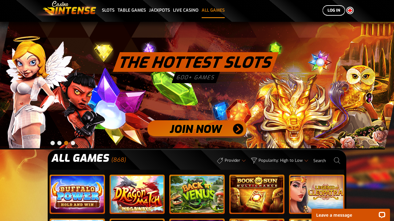 Casino Intense review Screenshot Casino Intense review Screenshot