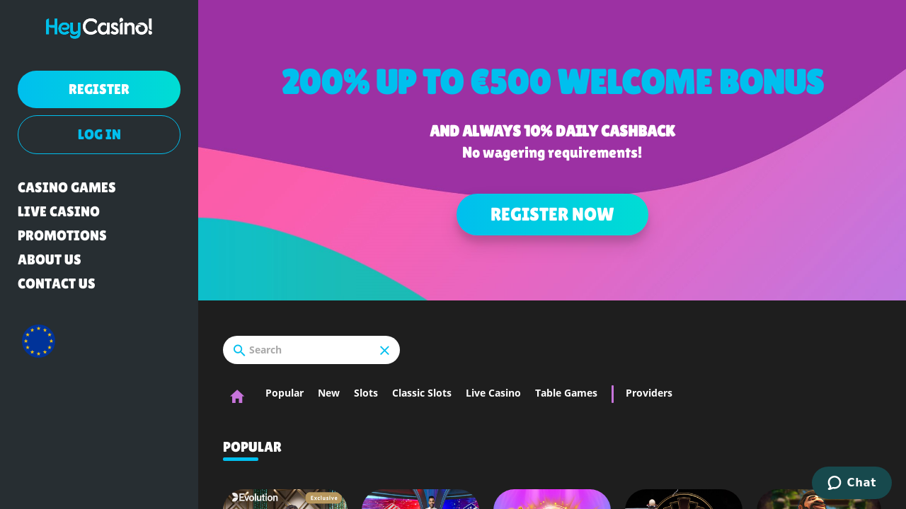 HeyCasino review Screenshot HeyCasino review Screenshot