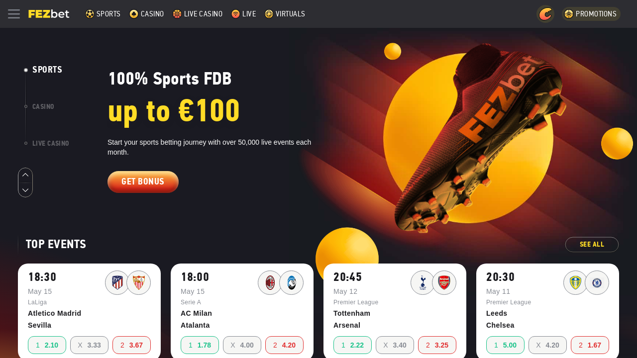 FEZbet review Screenshot FEZbet review Screenshot