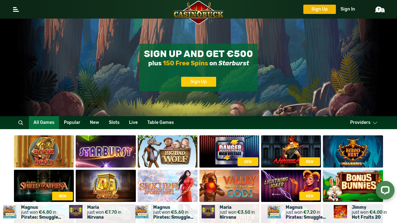 CasinoBuck review Screenshot CasinoBuck review Screenshot