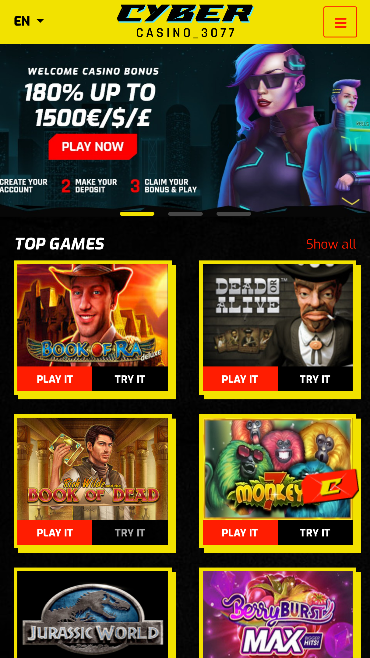 CyberCasino 3077 review Screenshot CyberCasino 3077 review Screenshot