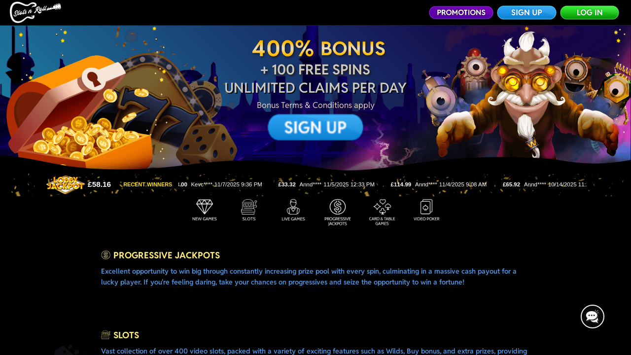 Slots n Roll Casino review Screenshot