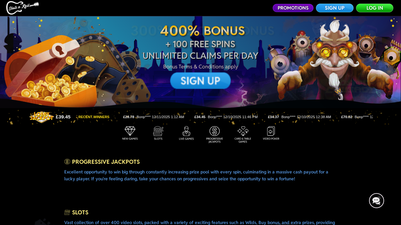 Slots n Roll Casino review Screenshot