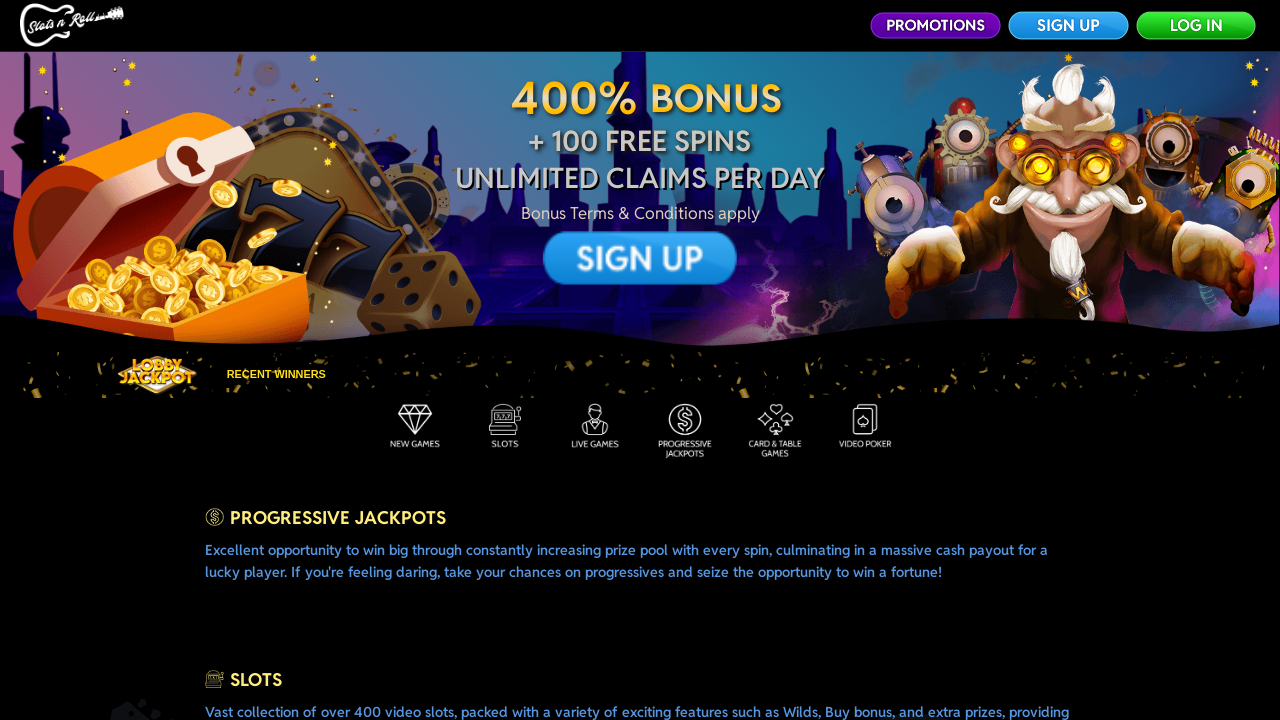 Slots n Roll Casino review Screenshot