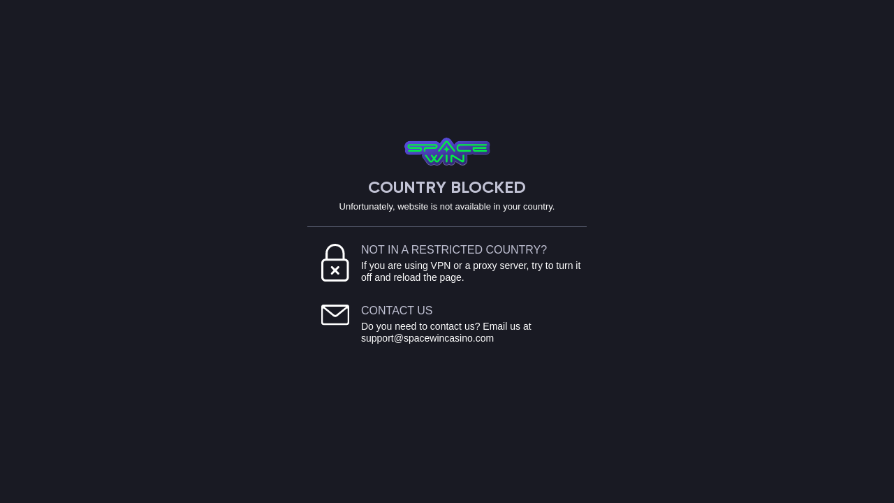 SpaceWin Casino review Screenshot