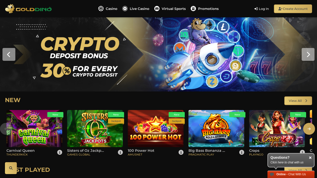GoldDino Casino review Screenshot GoldDino Casino review Screenshot