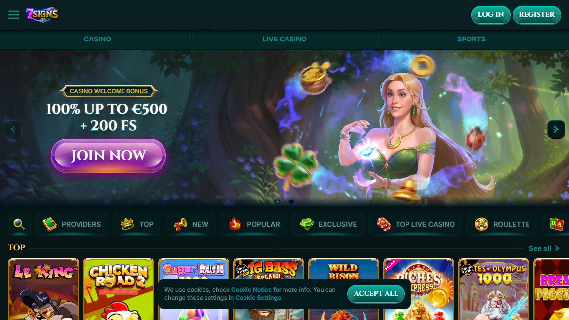 7Signs Casino review Screenshot