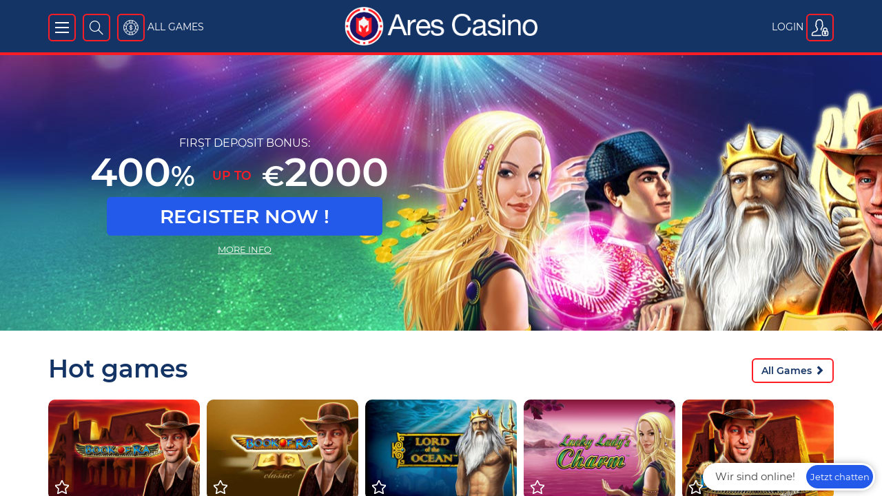 Ares Casino review Screenshot Ares Casino review Screenshot