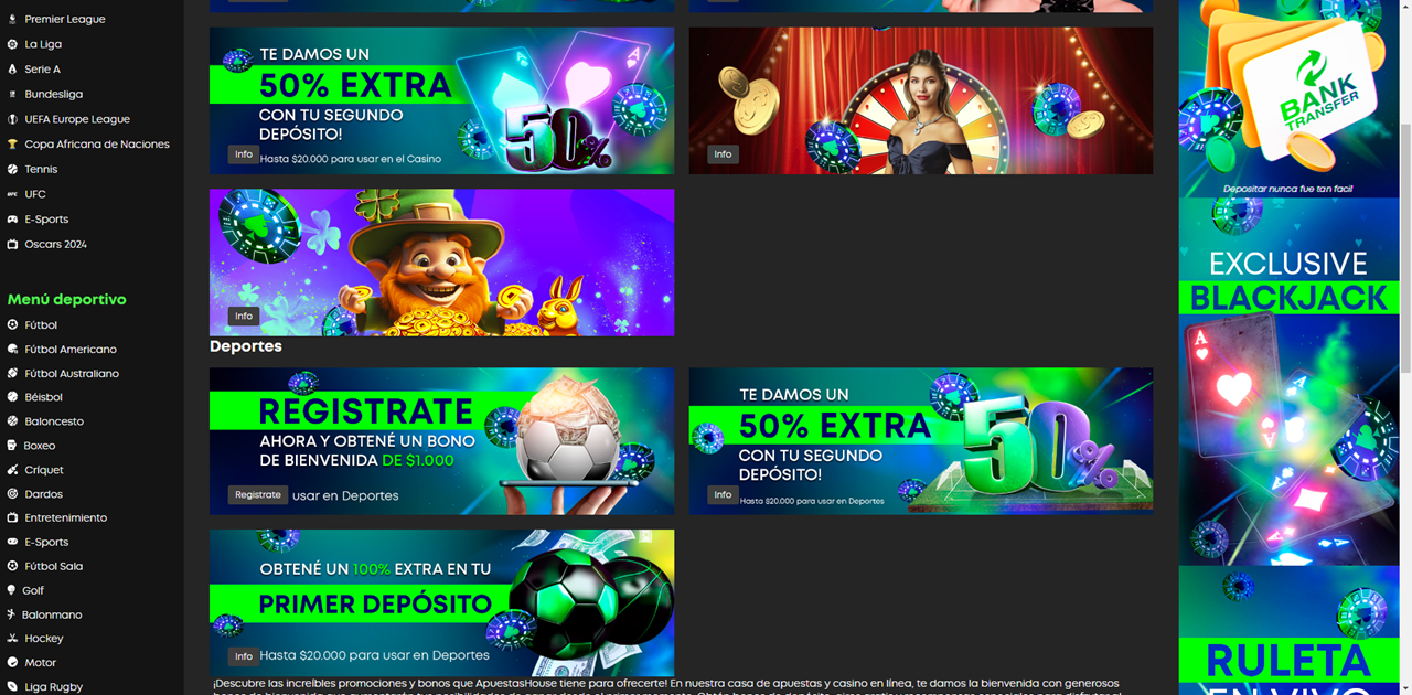 ApuestasHouse Casino review Screenshot
