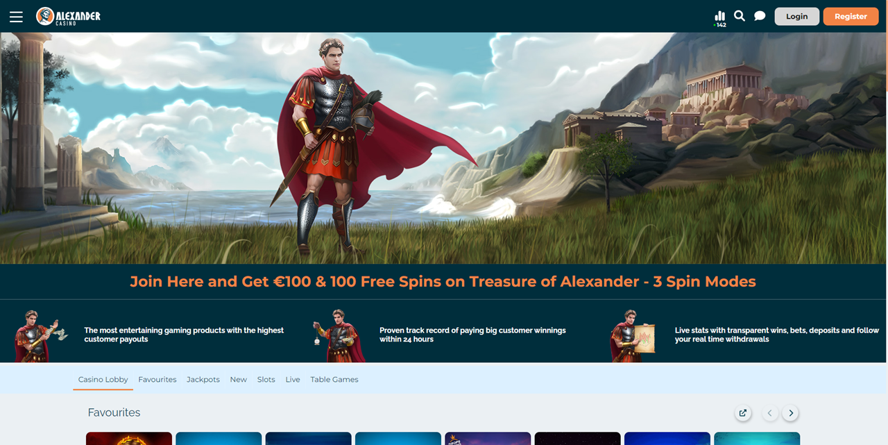 Alexander Casino review Screenshot