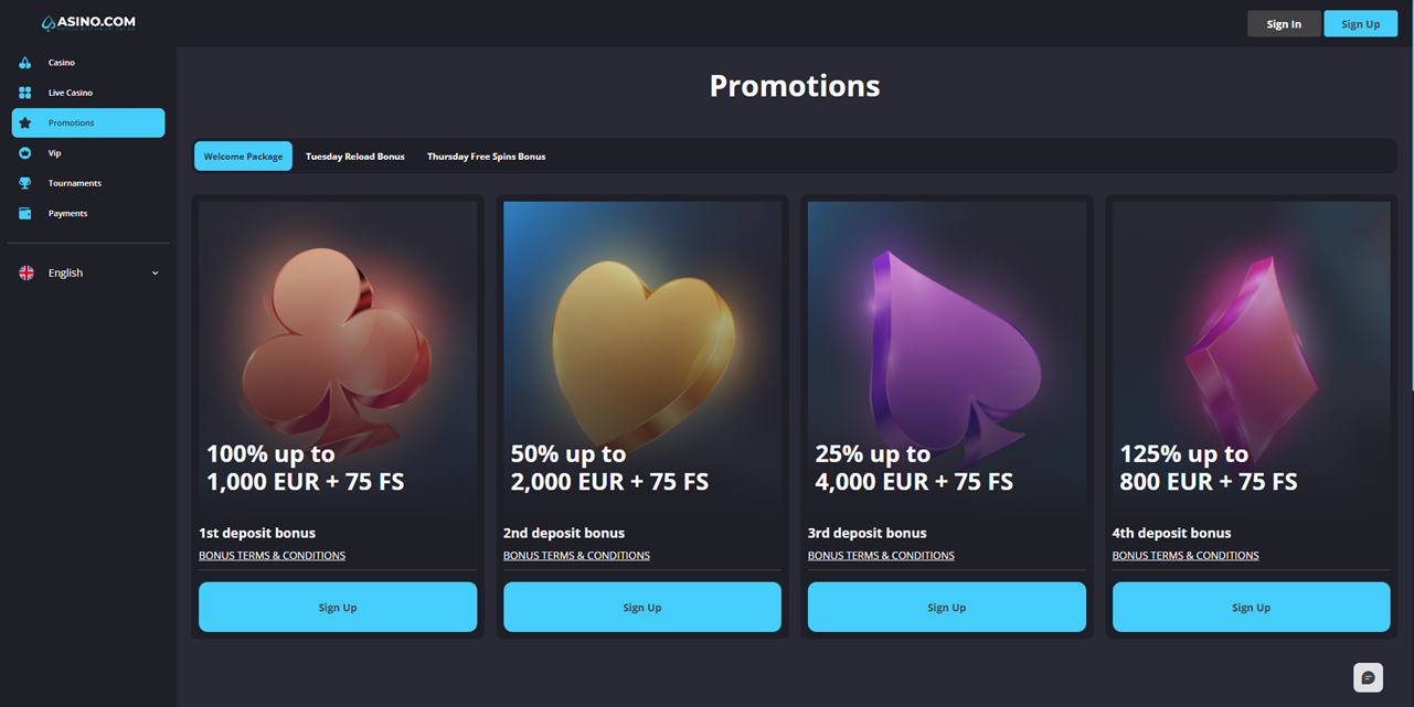 Asino Casino review Screenshot Asino Casino review Screenshot