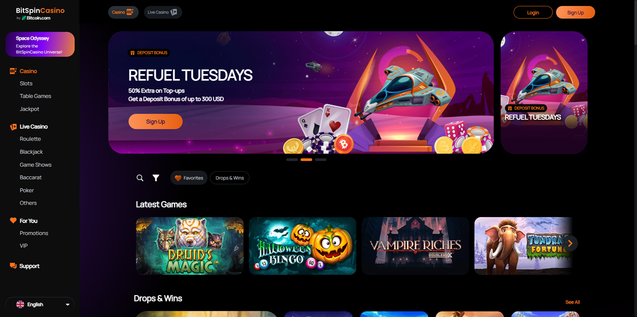 BitSpinCasino review Screenshot