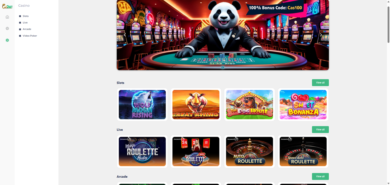 Cas2Bet review Screenshot