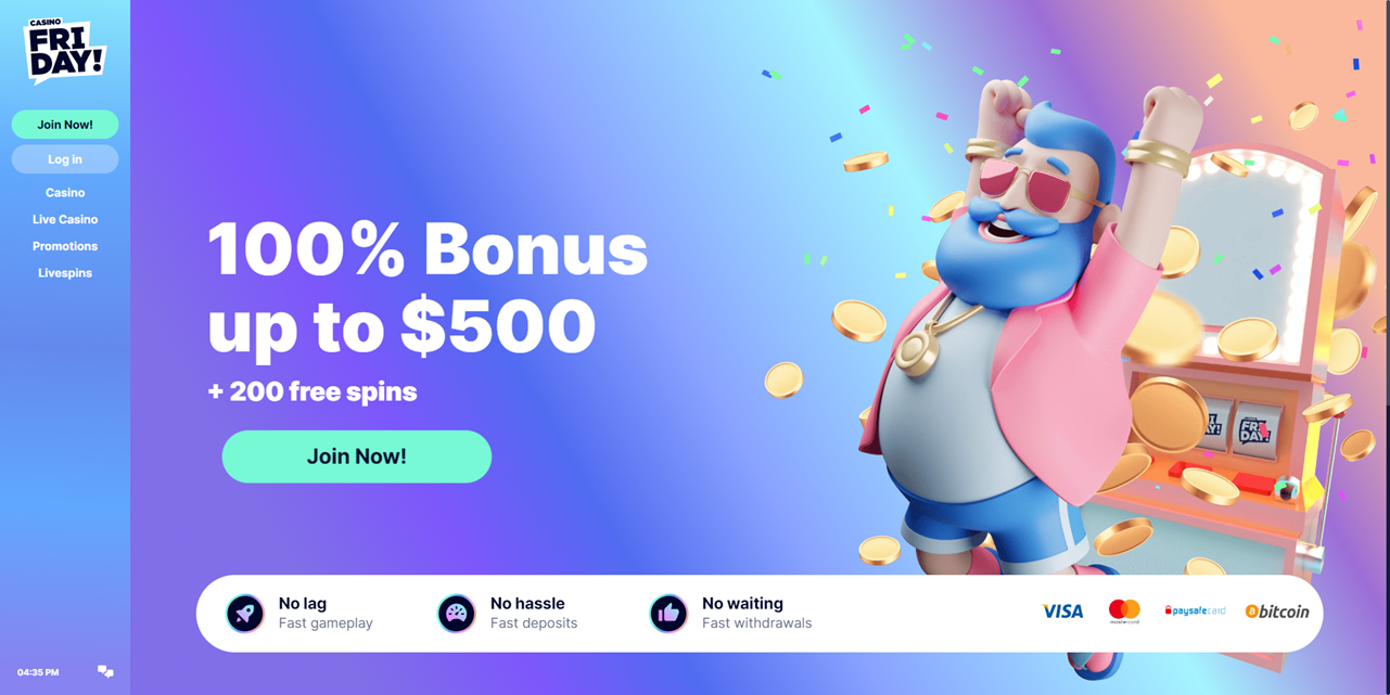 Casino Friday review Screenshot