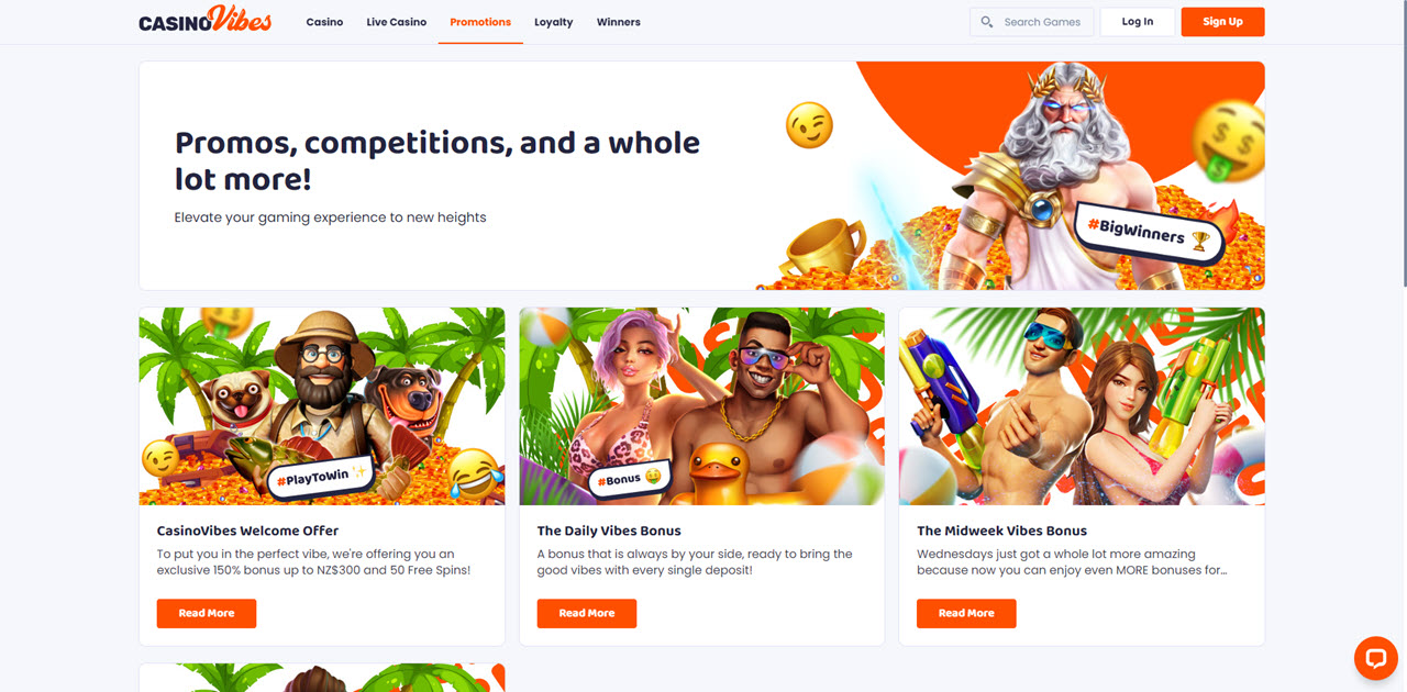 CasinoVibes review Screenshot