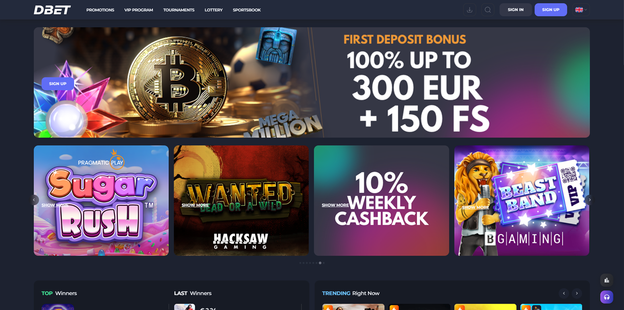 Dbet Casino review Screenshot