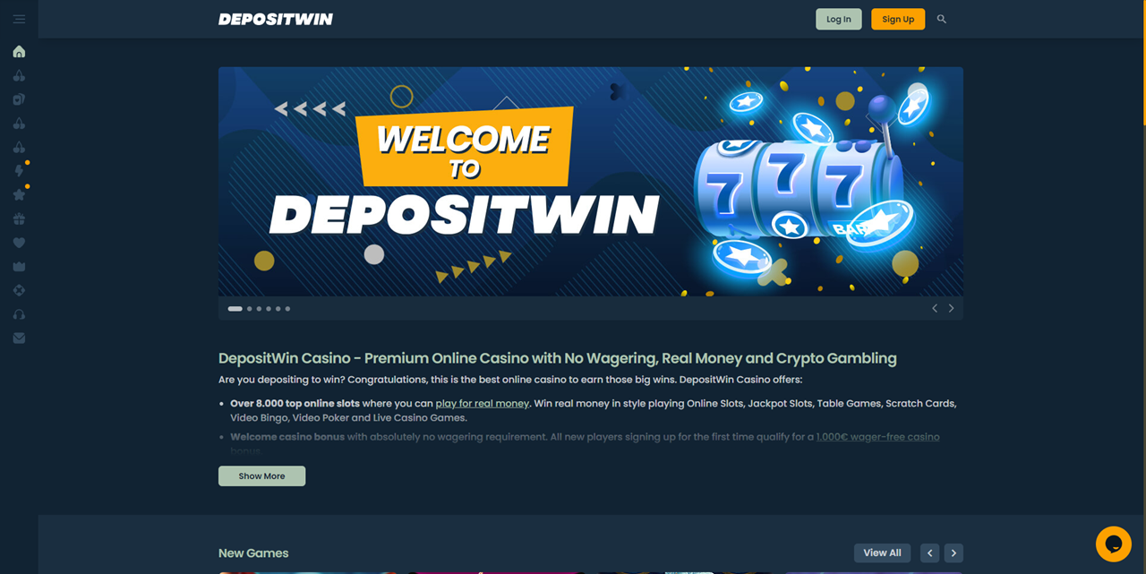 DepositWin review Screenshot