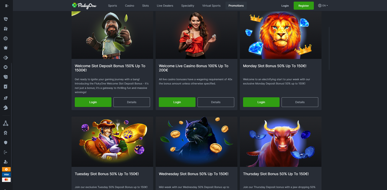 FlukyOne Casino review Screenshot