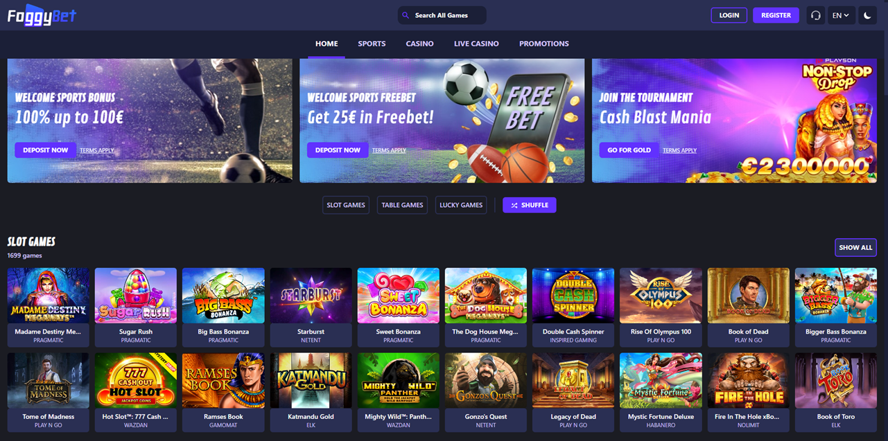 FoggyBet review Screenshot