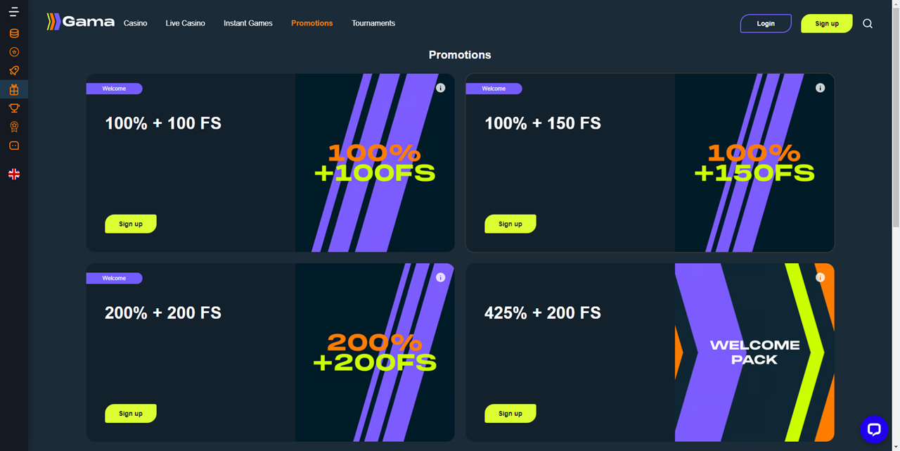 Gama Casino review Screenshot