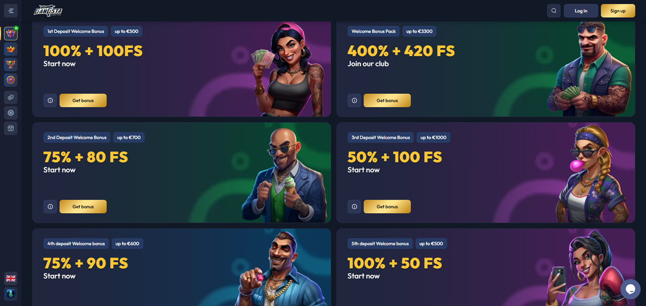 Gangsta Casino review Screenshot