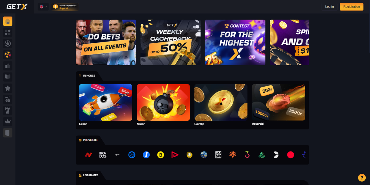 GetX Casino review Screenshot GetX Casino review Screenshot