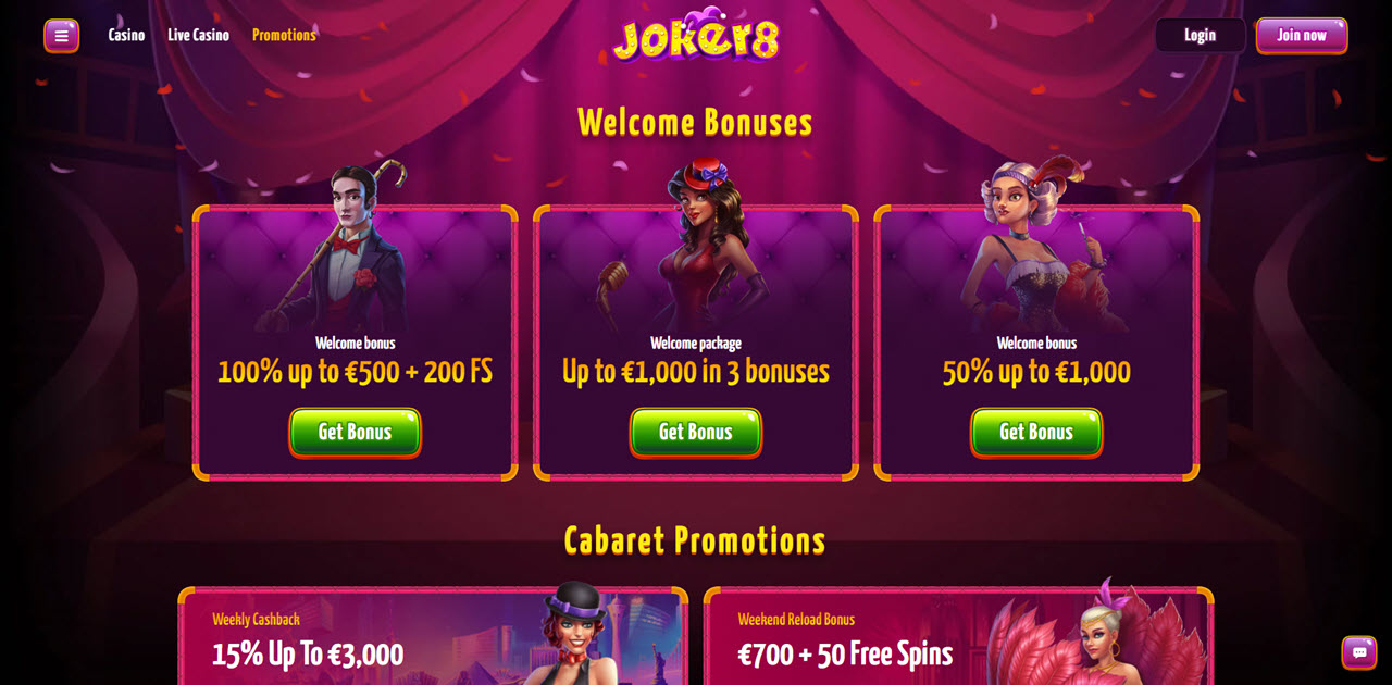 Joker8 Casino review Screenshot