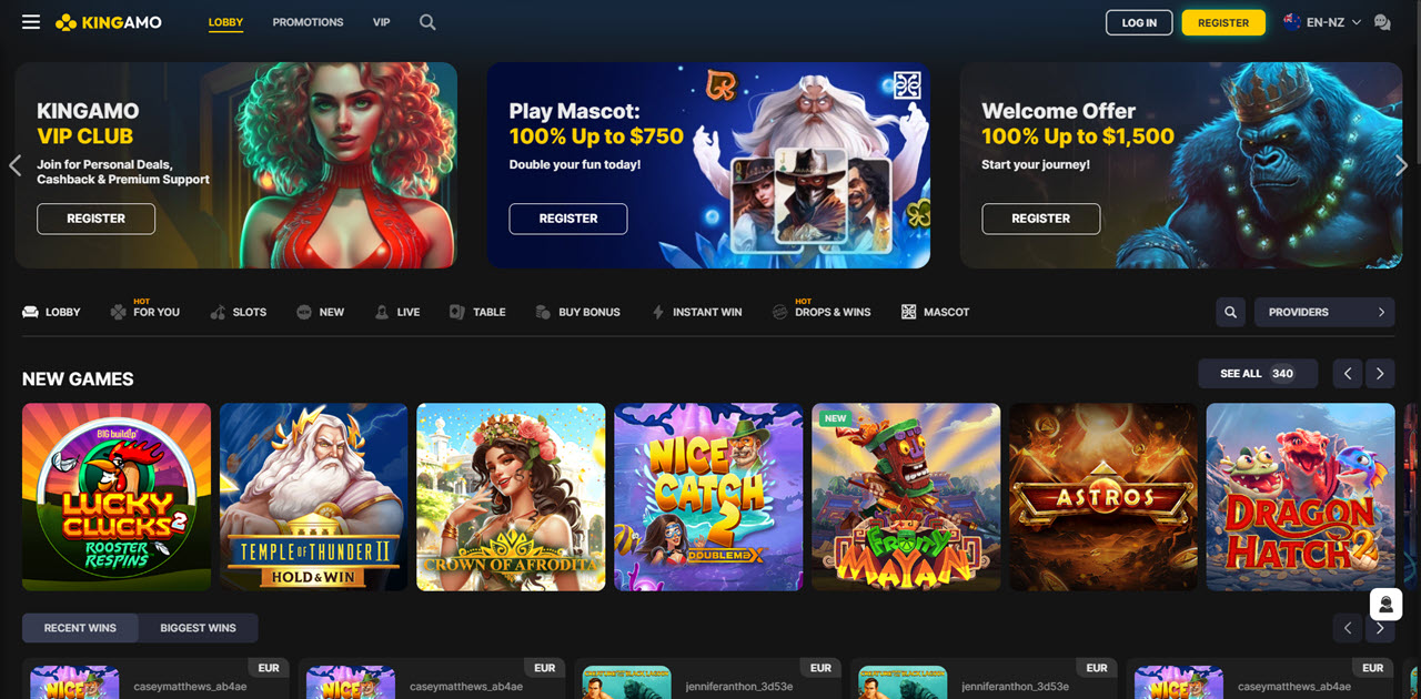 Kingamo Casino review Screenshot