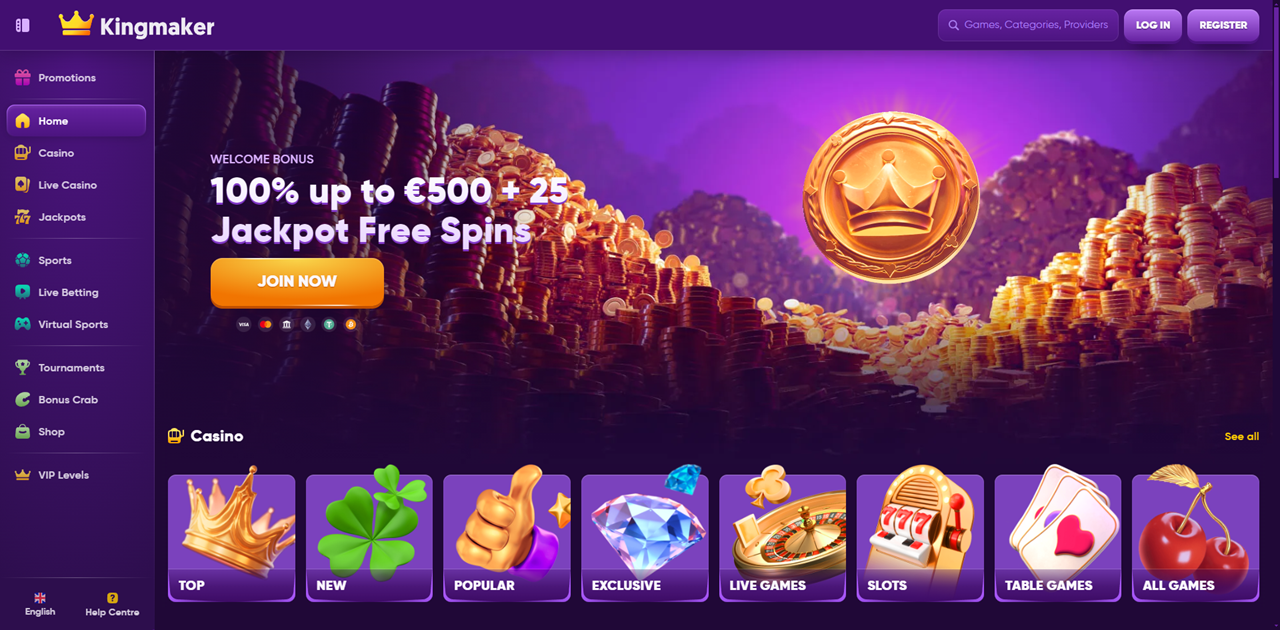 KingMaker Casino review Screenshot
