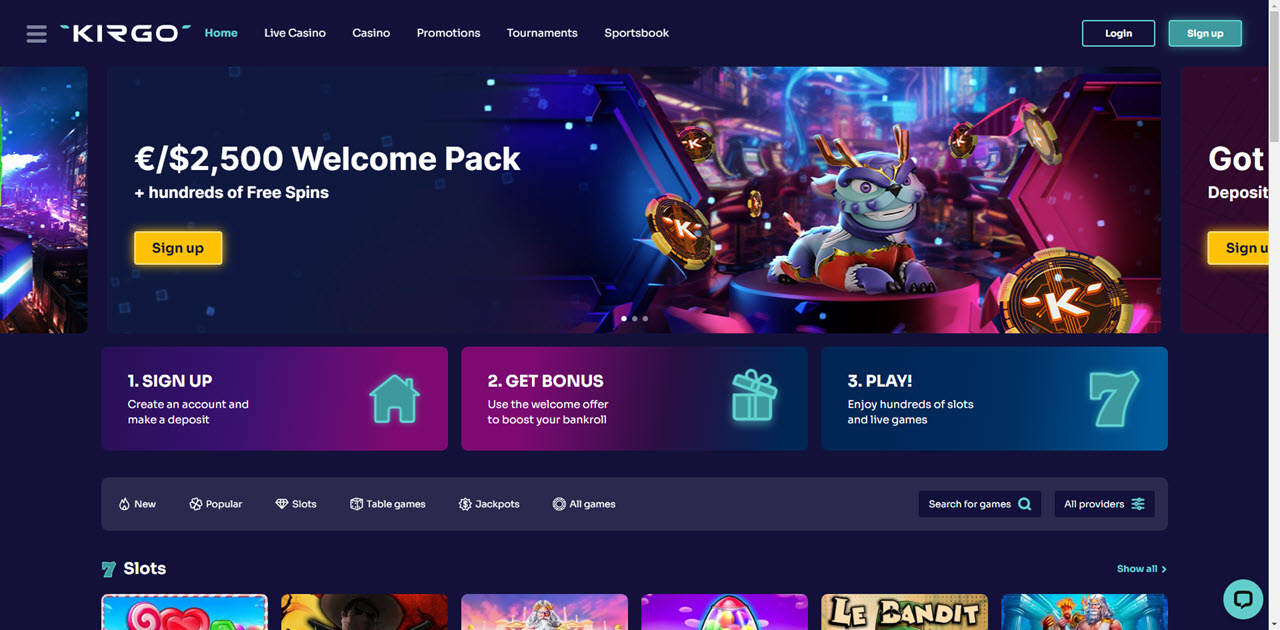 Kirgo Casino review Screenshot