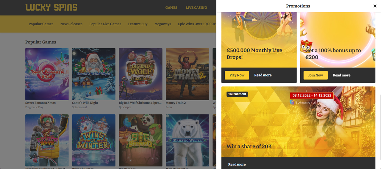 Lucky Spins review Screenshot