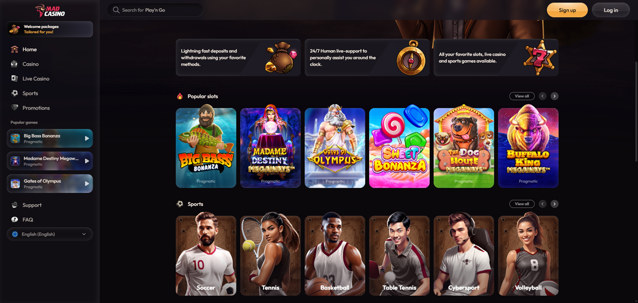 MadCasino review Screenshot