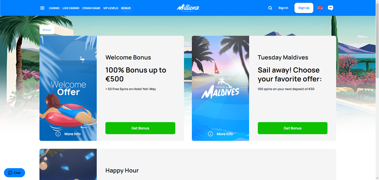 Millionz Casino review Screenshot