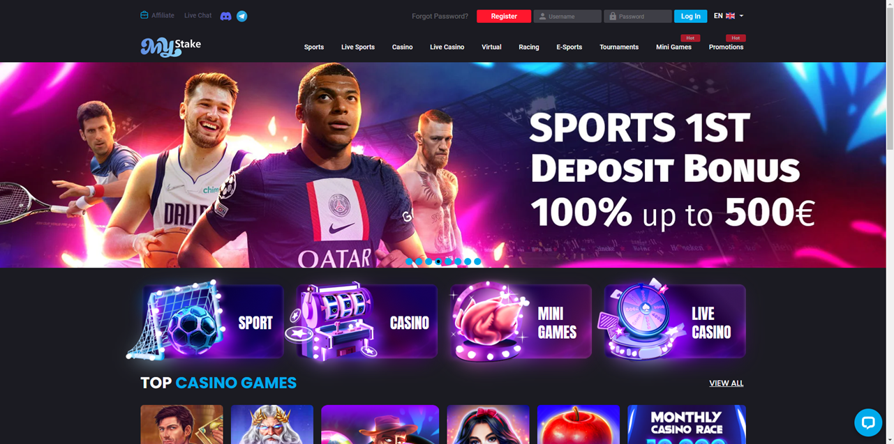 Reseña de MyStake Casino Screenshot Reseña de MyStake Casino Screenshot