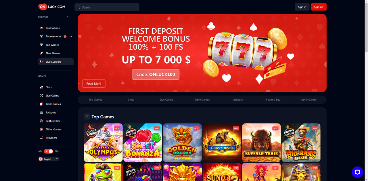 OnLuck review Screenshot