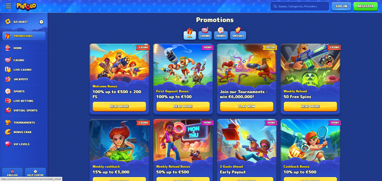 Pistolo Casino review Screenshot