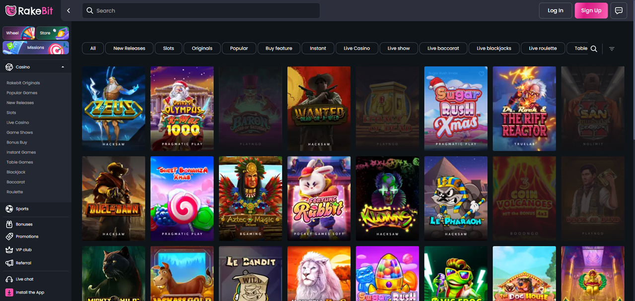 Rakebit review Screenshot