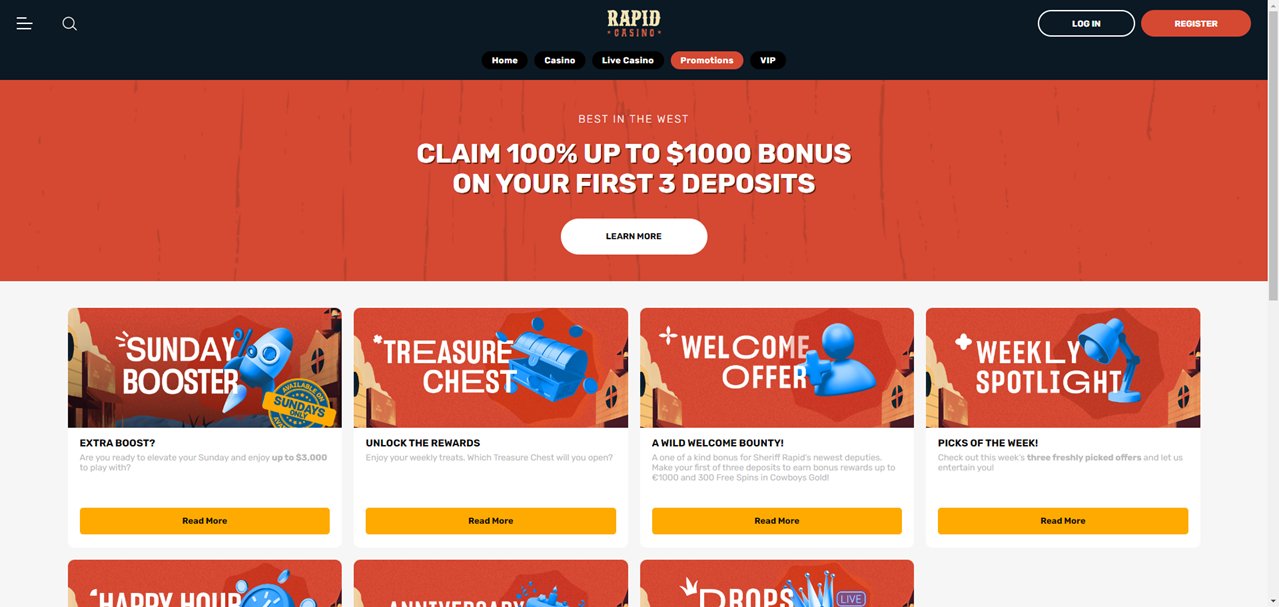 Rapid Casino review Screenshot
