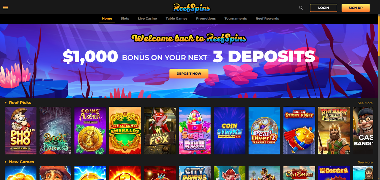 ReefSpins review Screenshot